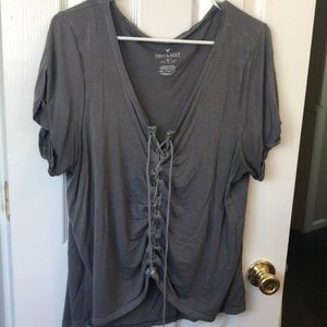 AE soft & sexy lace up tee